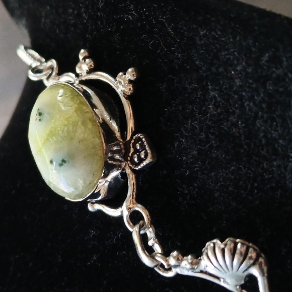 New Solar Quartz Agate Silver Necklace. - Picture 5 of 12